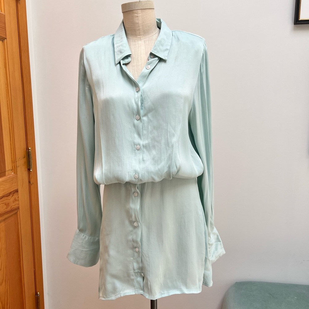 Free People satin Shirt dress